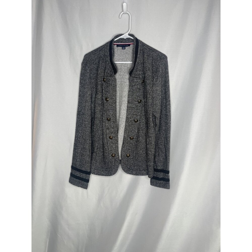 Tommy Hilfiger Womens Gray Double-Breasted Military Style Blazer Jacket Size XXL